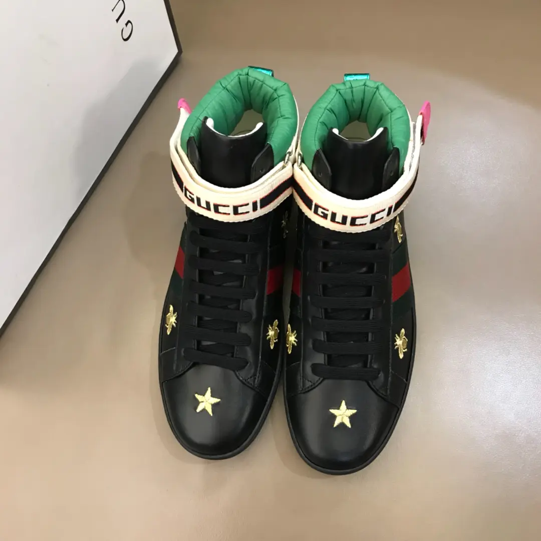 Youthful Gucci New Ace High-Top Sneakers Black Green –  Rep Shoes & Gucci Replica 822