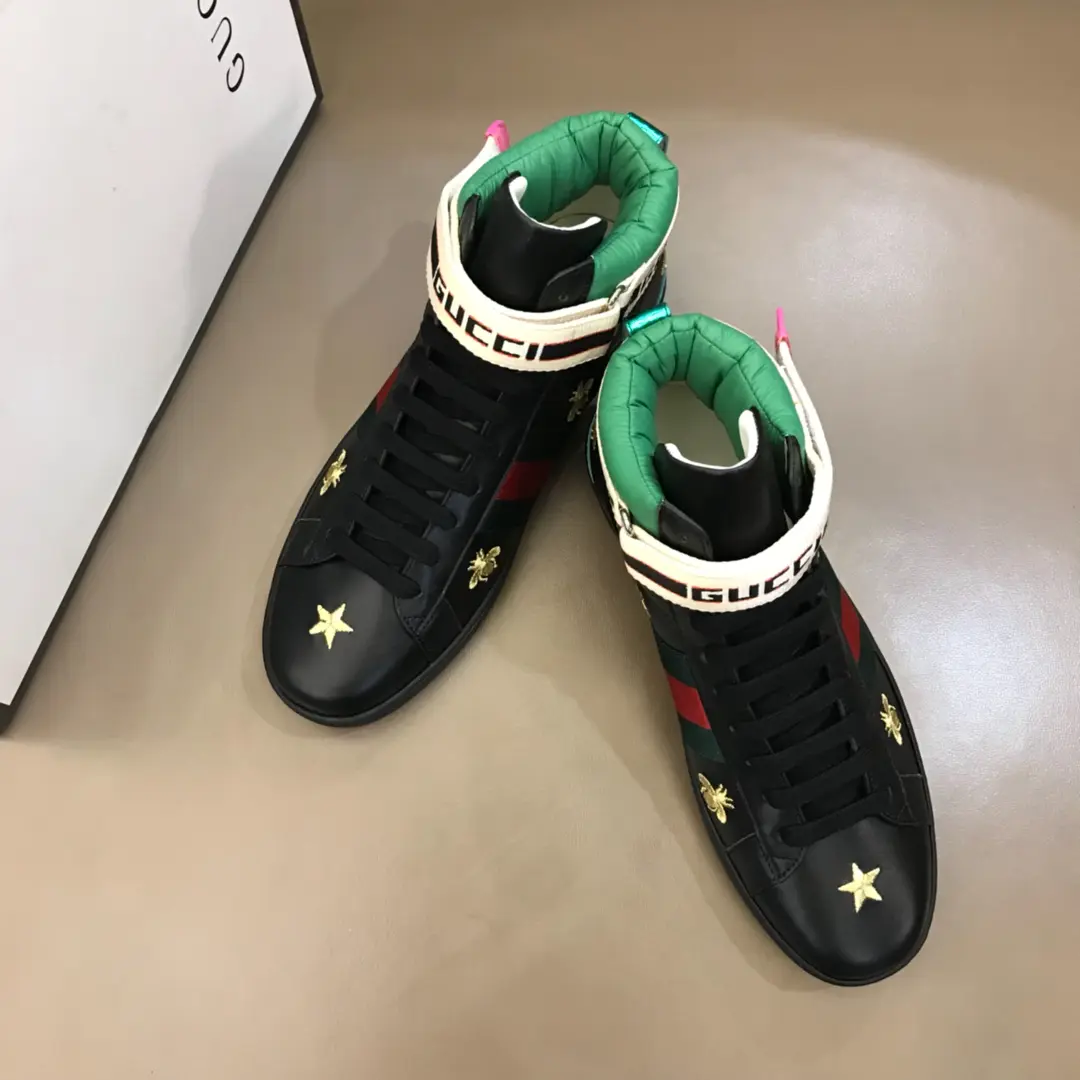 Youthful Gucci New Ace High-Top Sneakers Black Green –  Rep Shoes & Gucci Replica 822