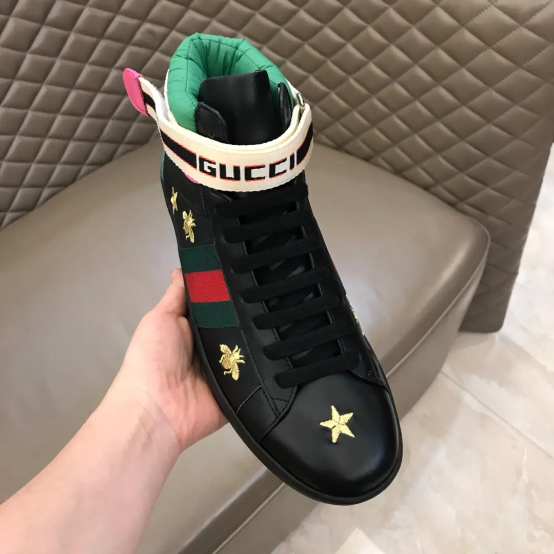 Youthful Gucci New Ace High-Top Sneakers Black Green –  Rep Shoes & Gucci Replica 822