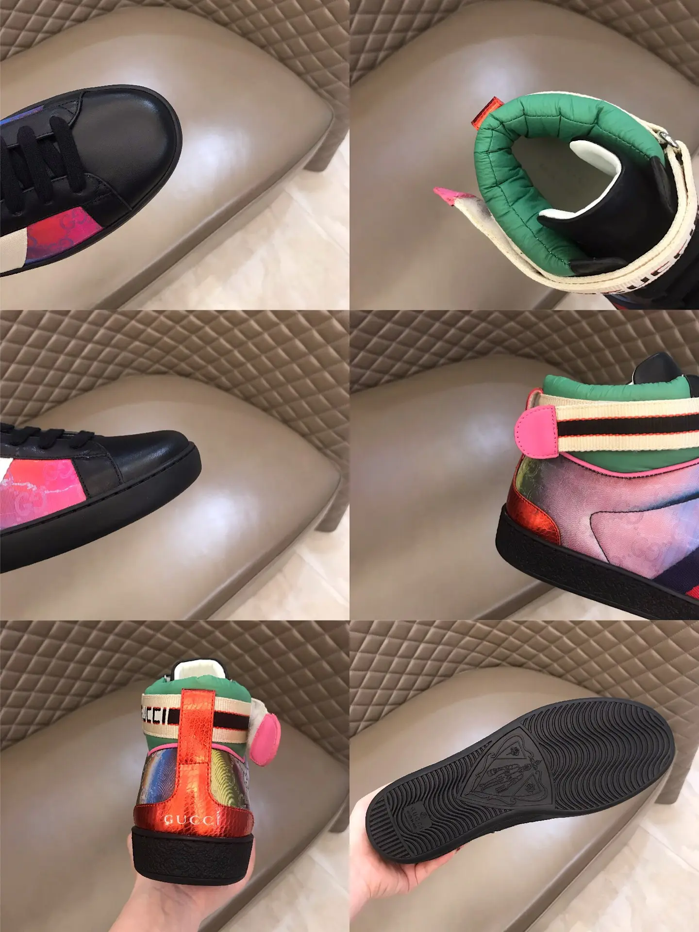 Gucci New Ace High-Top Sneakers, Multicolor –  Gucci Replica with High Quality Practical 826