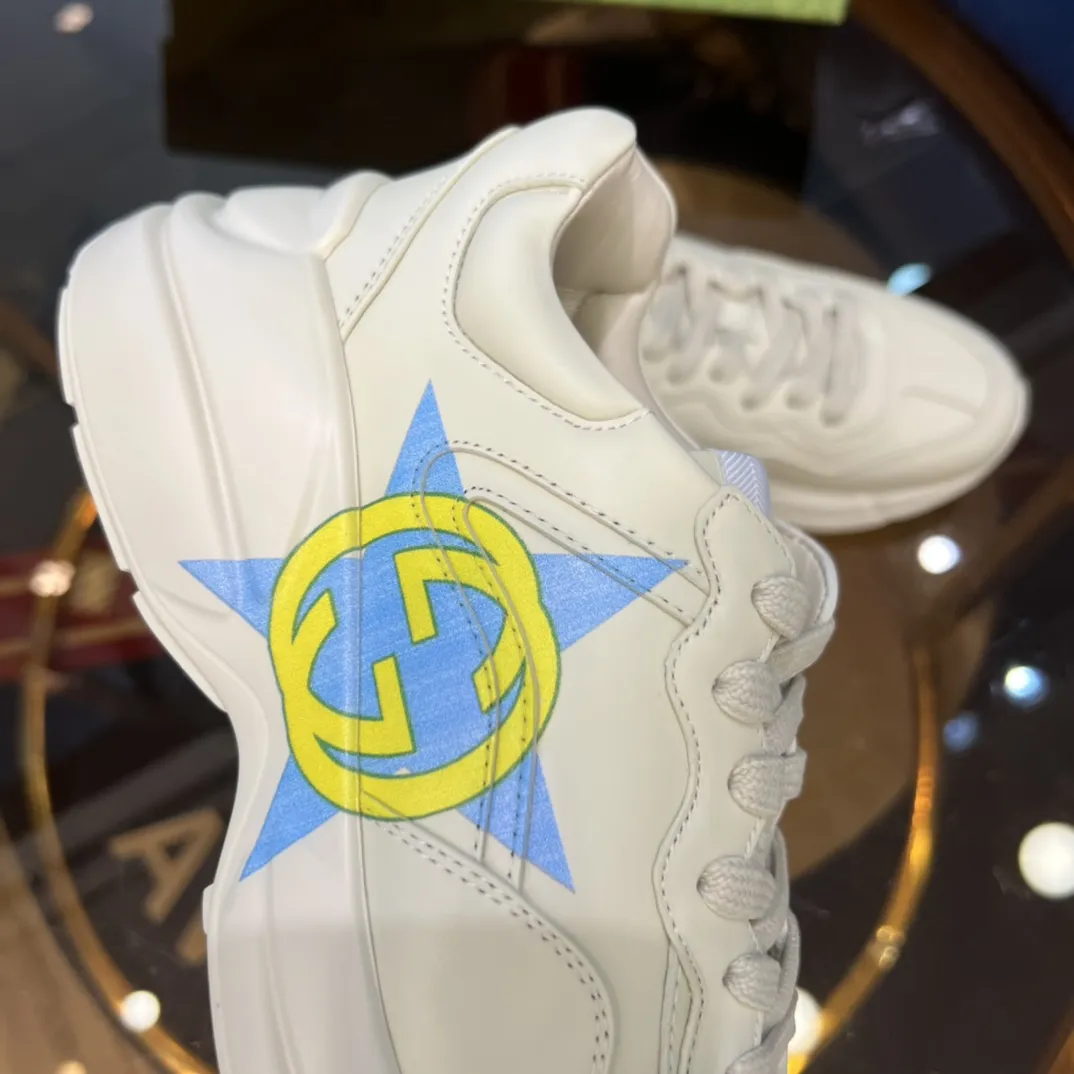 RelaxedFit Gucci Rhyton Beige Leather Sneakers –  Rep Shoes & Replica Shoes Collection 914