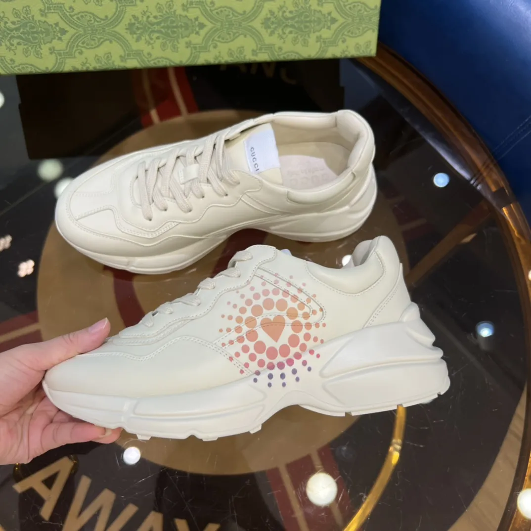 Chic Gucci Rhyton Dad Shoes White Leather –  Rep Shoes & Replica Gucci Styles 913