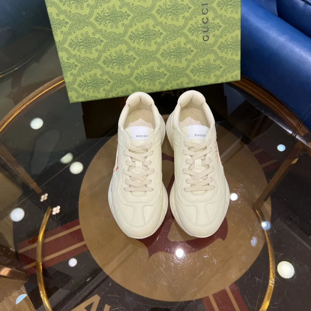 Chic Gucci Rhyton Dad Shoes White Leather –  Rep Shoes & Replica Gucci Styles 913
