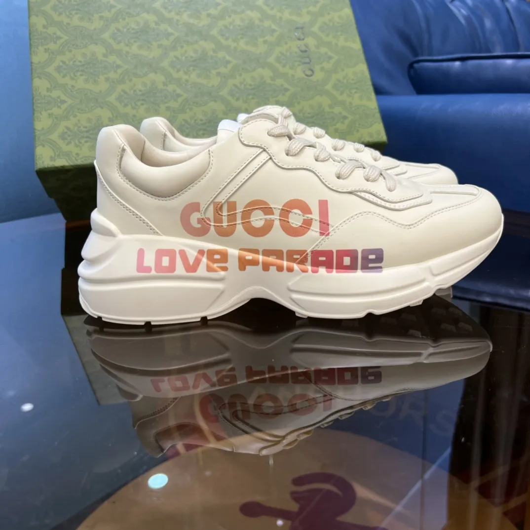 Chic Gucci Rhyton Dad Shoes White Leather –  Rep Shoes & Replica Gucci Styles 913