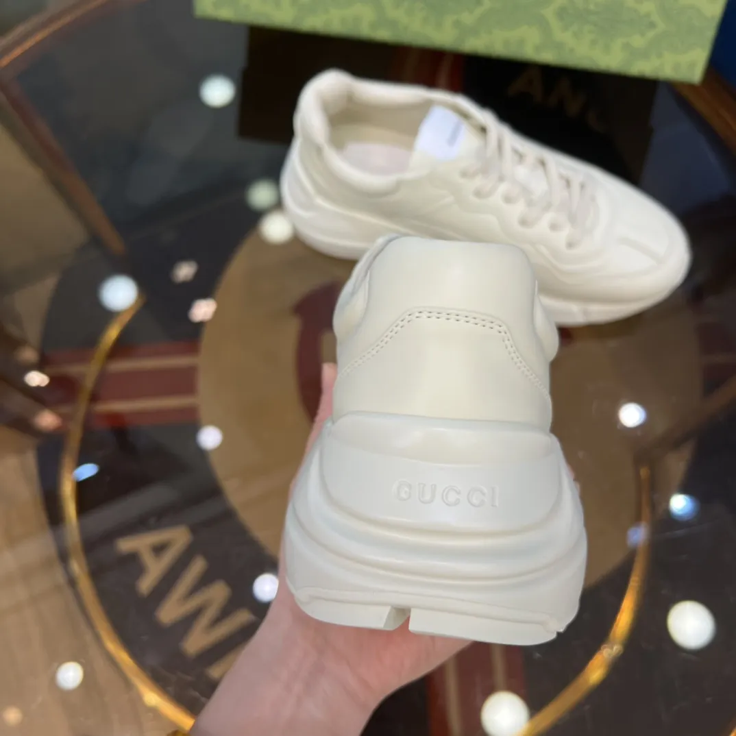 Chic Gucci Rhyton Dad Shoes White Leather –  Rep Shoes & Replica Gucci Styles 913