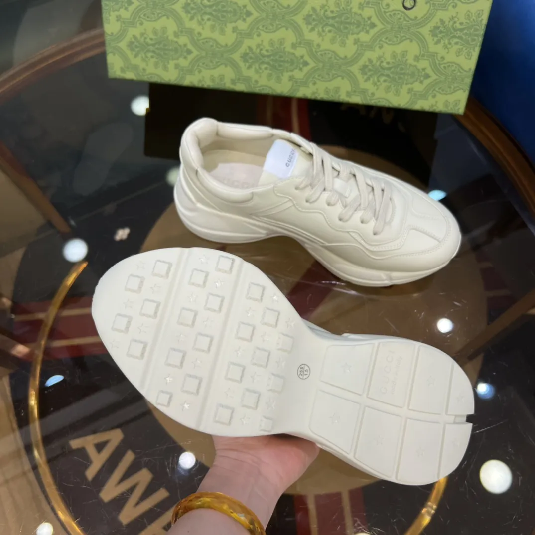 Chic Gucci Rhyton Dad Shoes White Leather –  Rep Shoes & Replica Gucci Styles 913