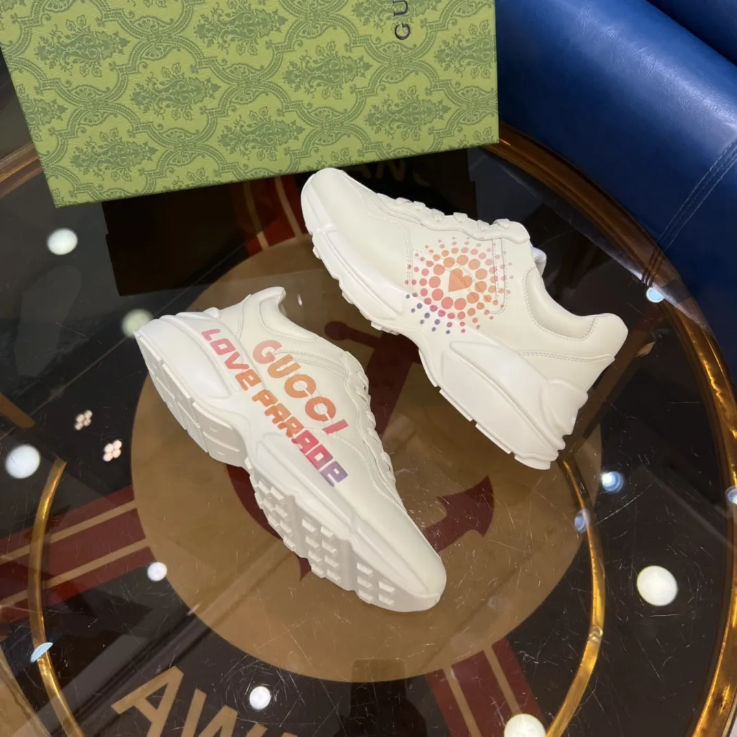 Chic Gucci Rhyton Dad Shoes White Leather –  Rep Shoes & Replica Gucci Styles 913