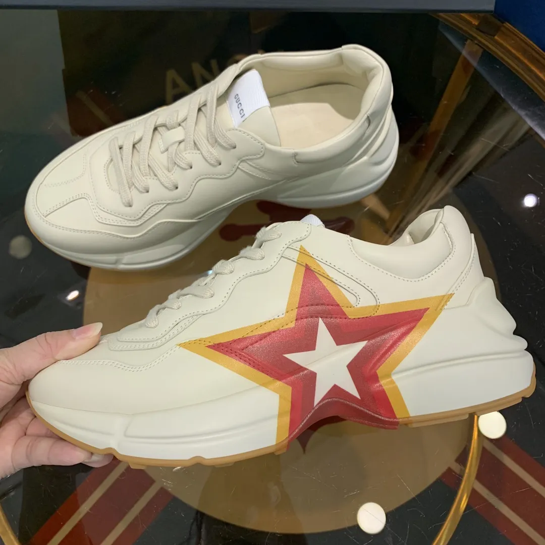 ZeroBulk Gucci Rhyton Sneaker Cream Red Logo Print –  Replica Shoes 924