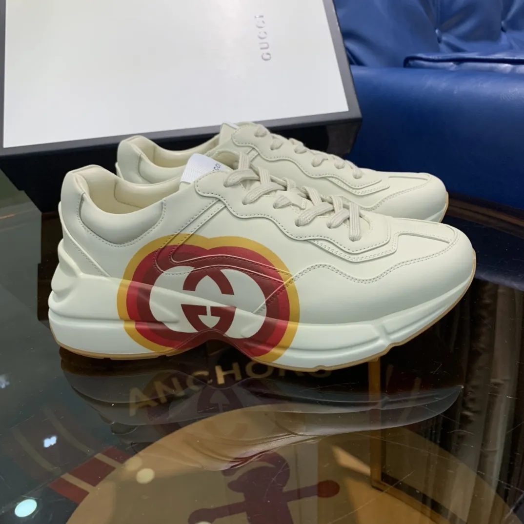 ZeroBulk Gucci Rhyton Sneaker Cream Red Logo Print –  Replica Shoes 924