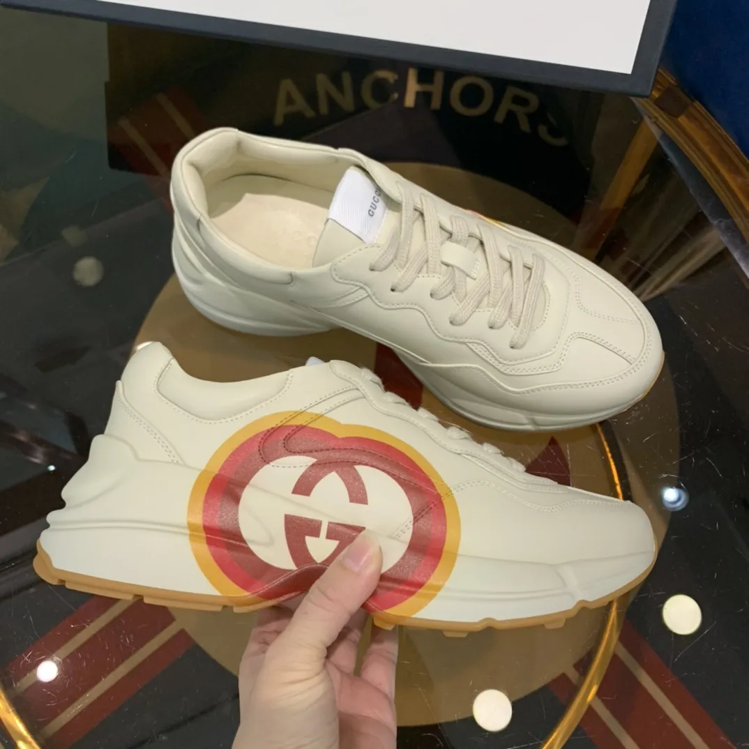 ZeroBulk Gucci Rhyton Sneaker Cream Red Logo Print –  Replica Shoes 924