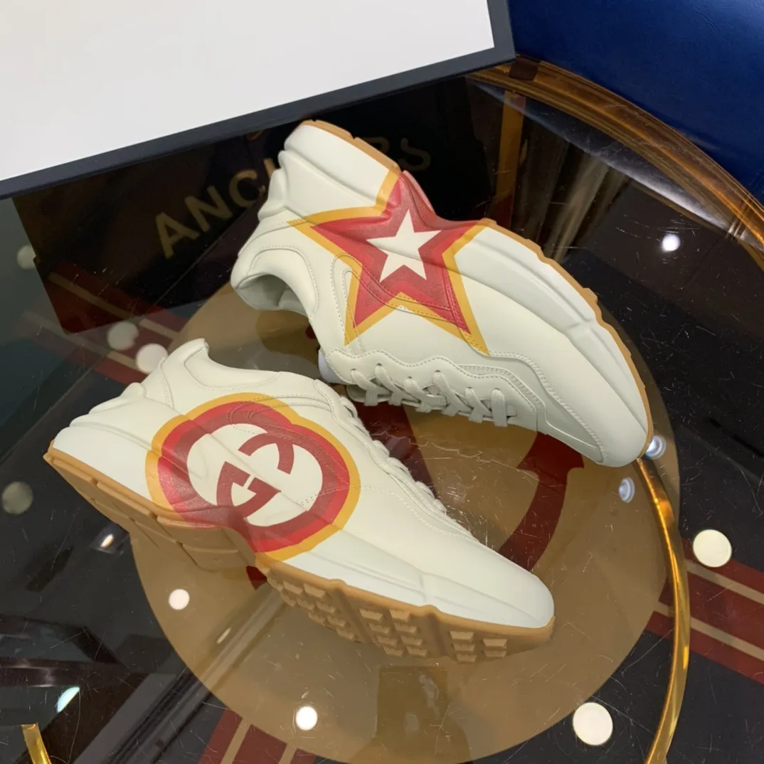 ZeroBulk Gucci Rhyton Sneaker Cream Red Logo Print –  Replica Shoes 924