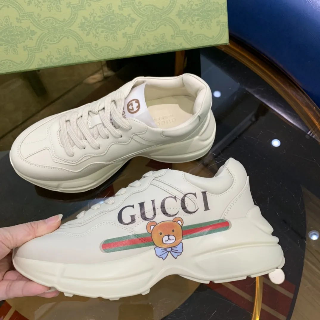 Soft Gucci Rhyton Sneaker White Bear Design –  Rep Shoes with Iconic Replica Style 911