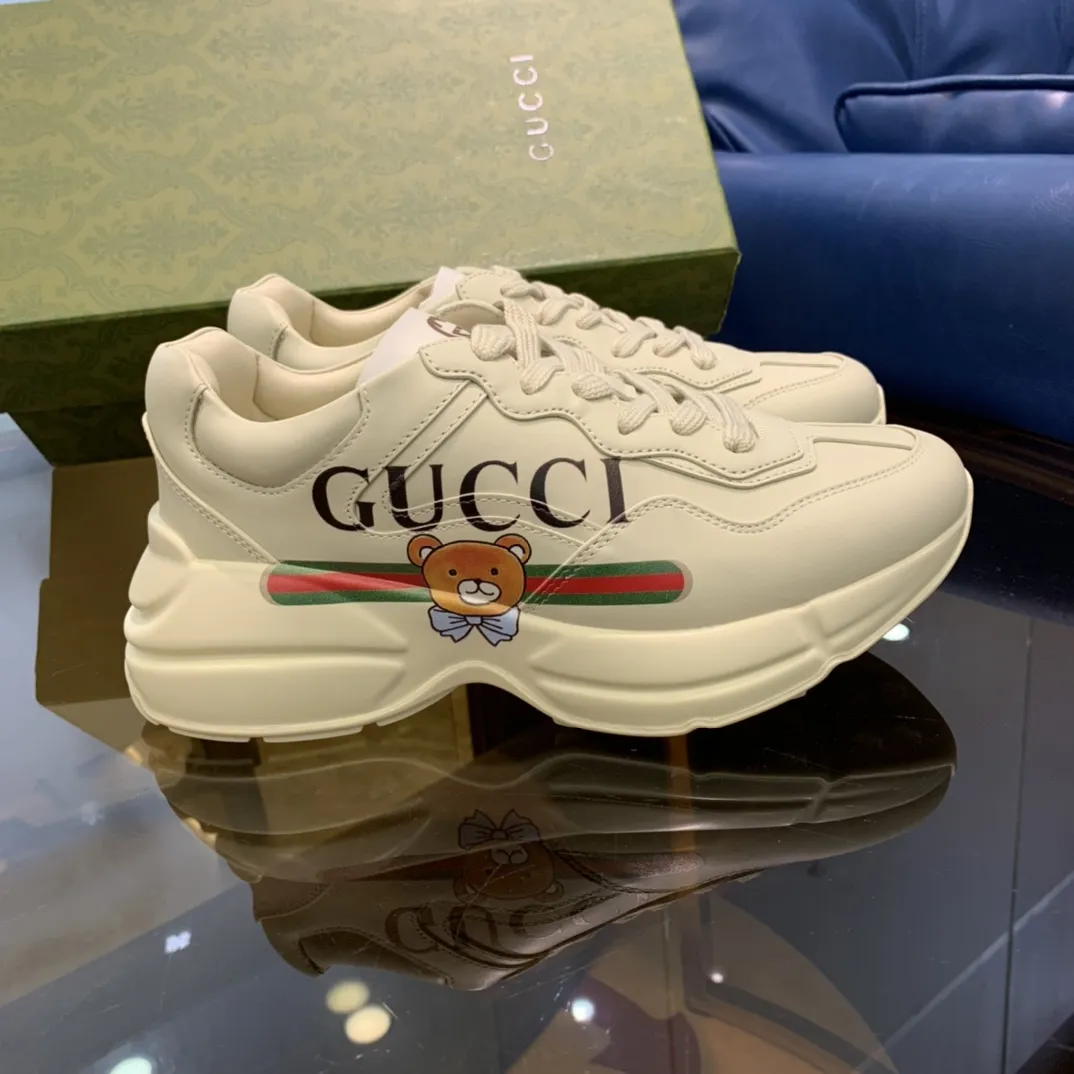 Soft Gucci Rhyton Sneaker White Bear Design –  Rep Shoes with Iconic Replica Style 911