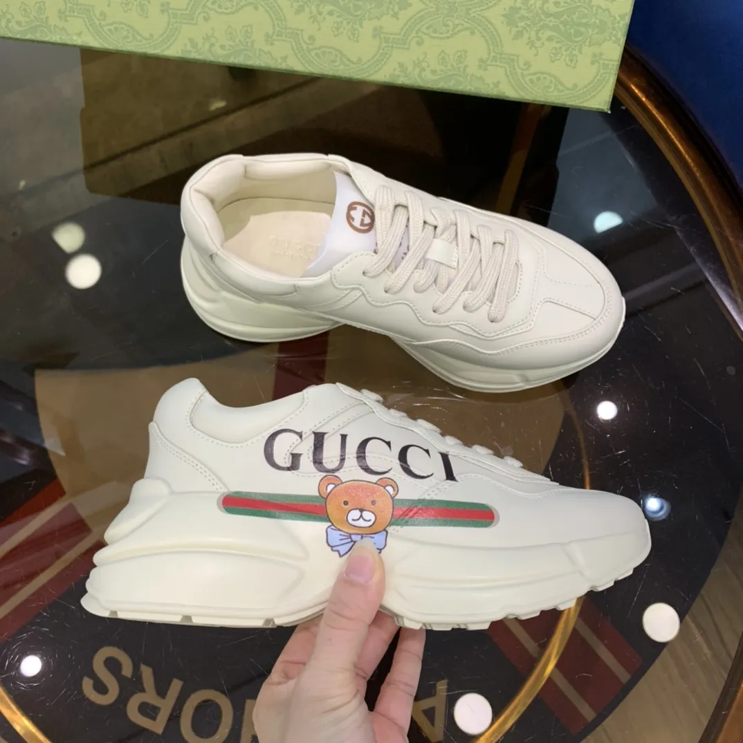 Soft Gucci Rhyton Sneaker White Bear Design –  Rep Shoes with Iconic Replica Style 911