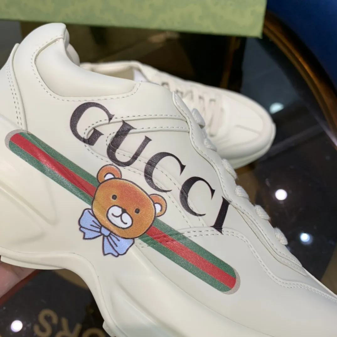 Soft Gucci Rhyton Sneaker White Bear Design –  Rep Shoes with Iconic Replica Style 911