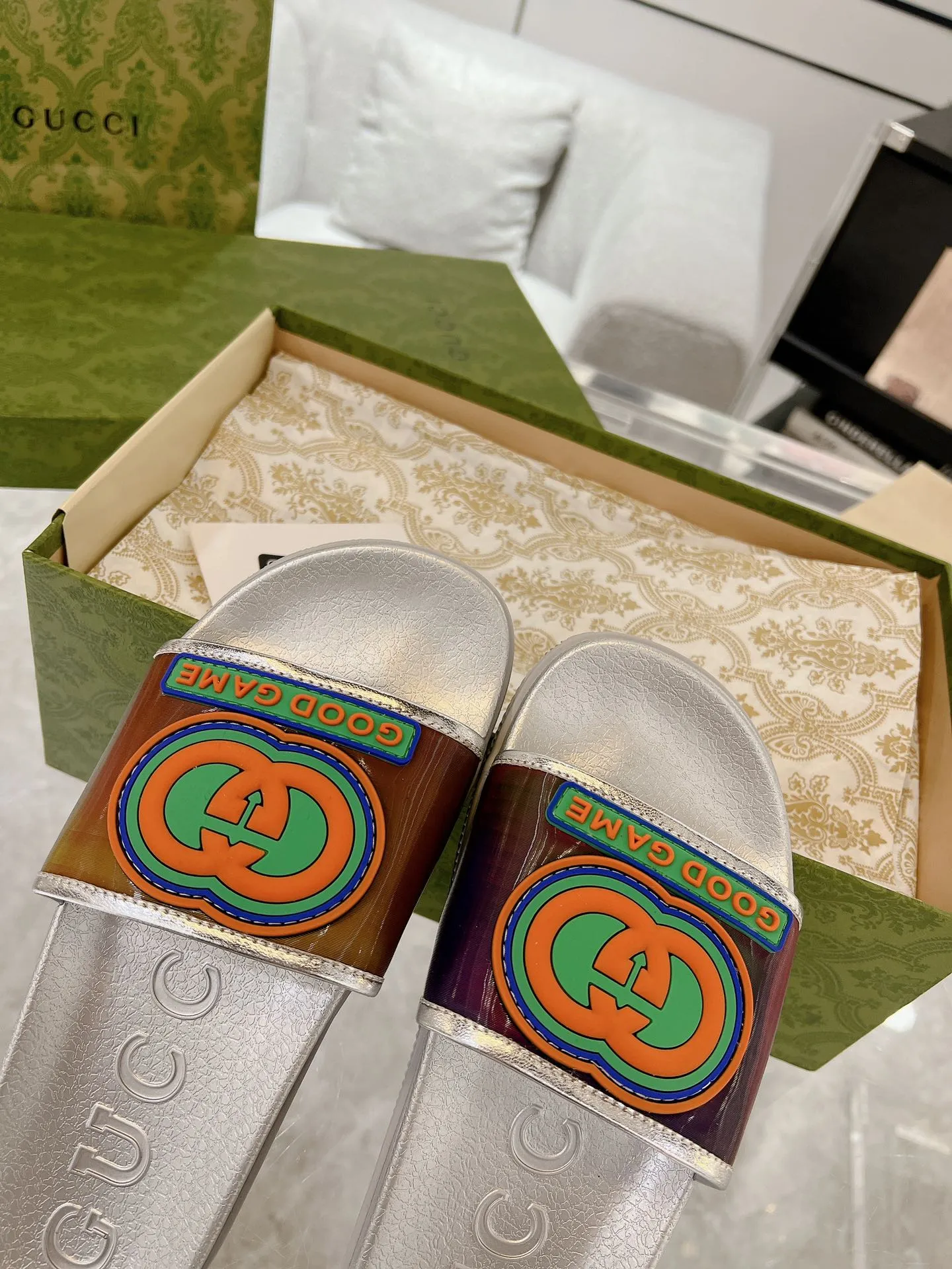Gucci Slide Sandals – White with Logo,  Rep Shoes & Replica Shoes Original 941