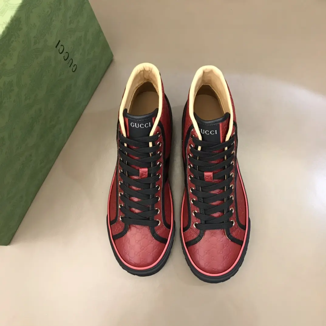 Unisex Gucci Sneaker Tennis 1977 High in Red –  Rep Shoes with Iconic Replica Style 967