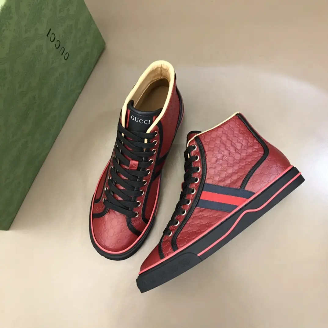 Unisex Gucci Sneaker Tennis 1977 High in Red –  Rep Shoes with Iconic Replica Style 967