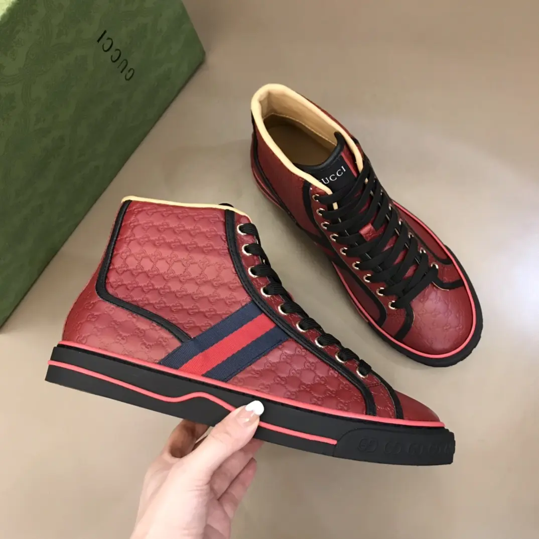 Unisex Gucci Sneaker Tennis 1977 High in Red –  Rep Shoes with Iconic Replica Style 967