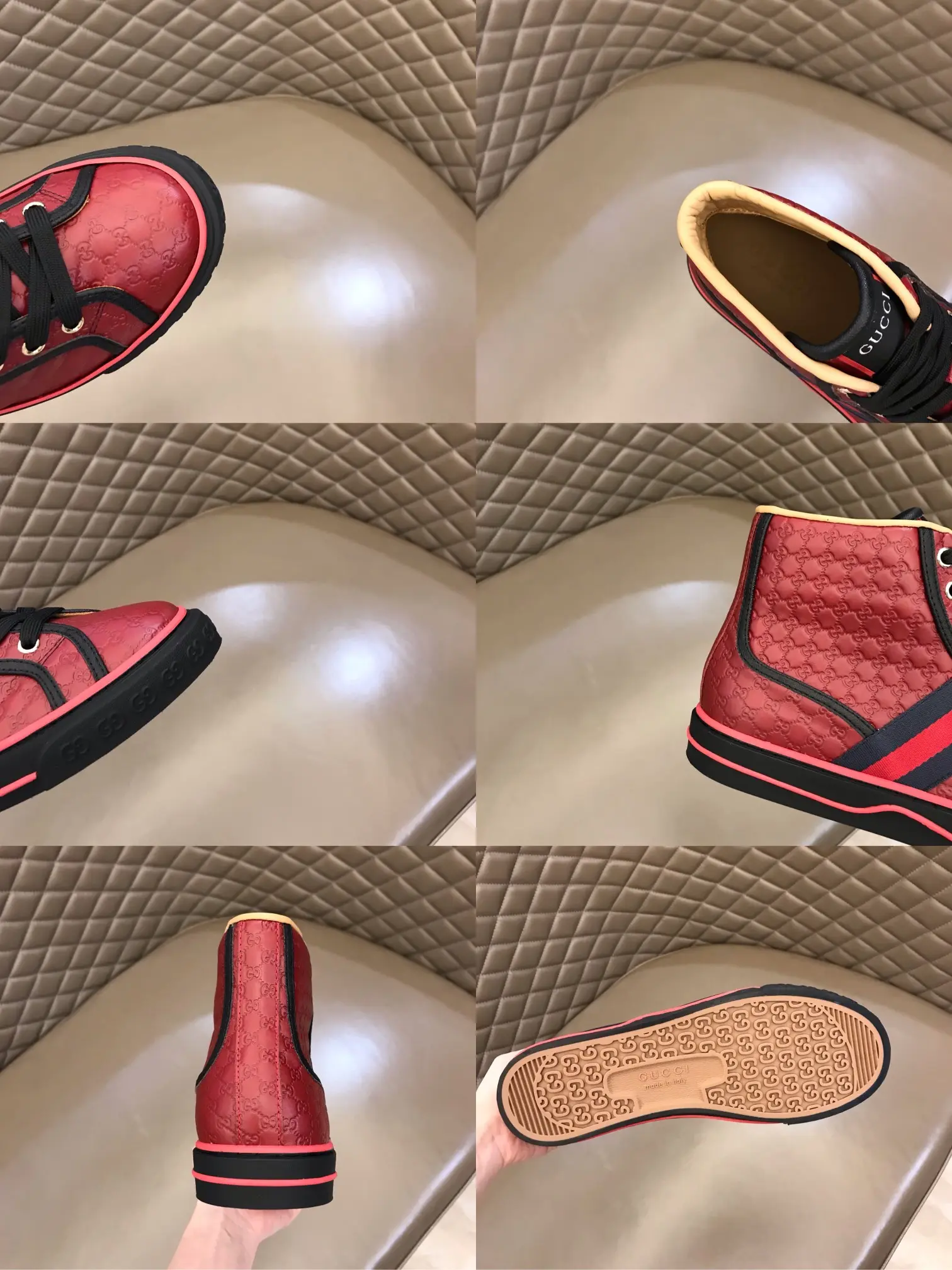 Unisex Gucci Sneaker Tennis 1977 High in Red –  Rep Shoes with Iconic Replica Style 967