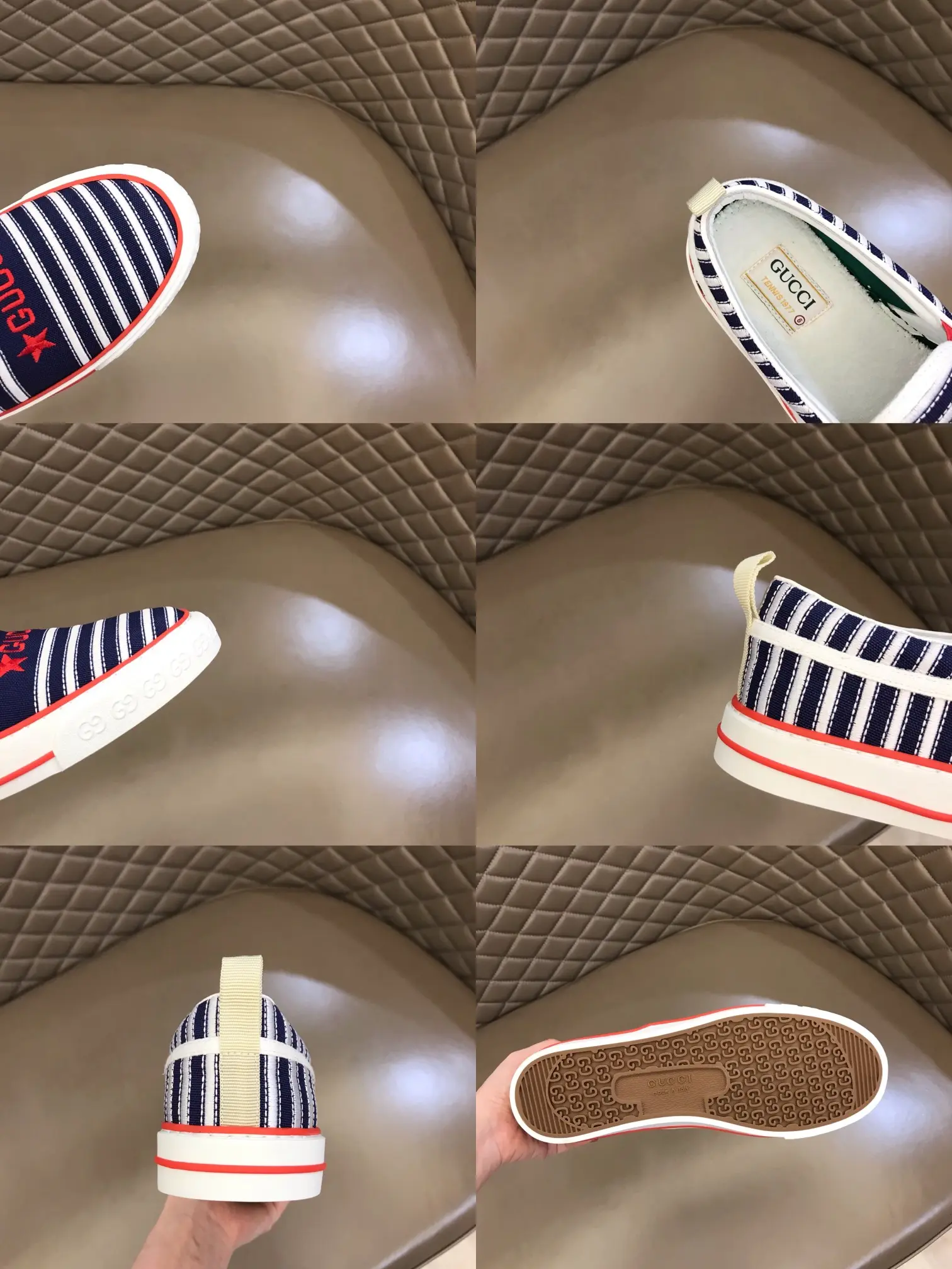 Gucci Tennis 1977 Striped Slip-On Shoes –  Gucci Replica with High Quality Craftsmanship Reliable 876