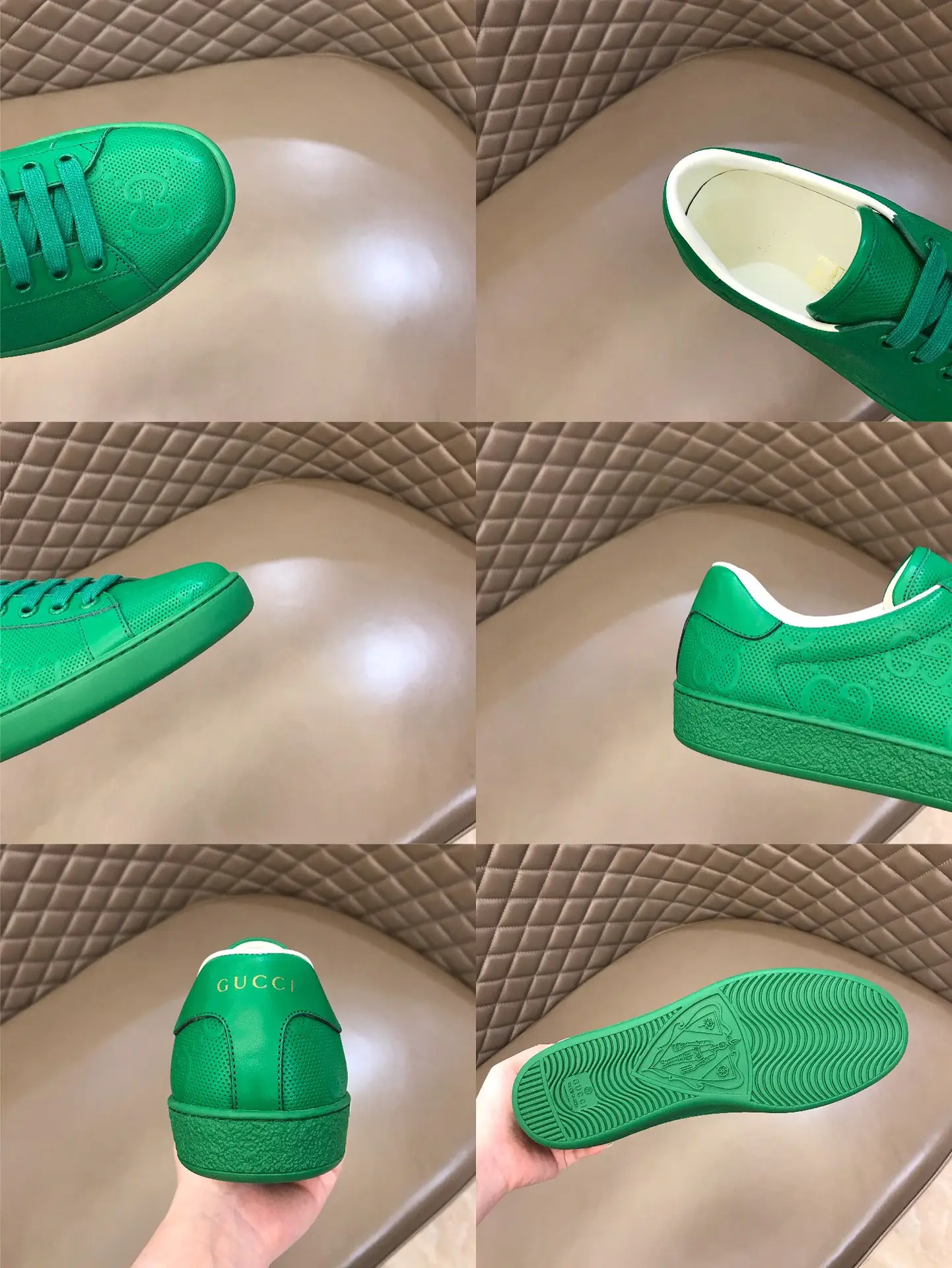 Gucci Women’s Green GG Pattern Ace Sneakers – Early Fall 2020 Collection, High Quality Replica Shoes, Gucci Replica, Size 5-8. DailyWear 873