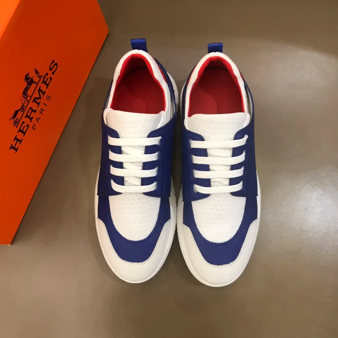 HERMES  Sneakers Blue White Leather – Replica Hermes & Rep Shoes Collection Snug 87