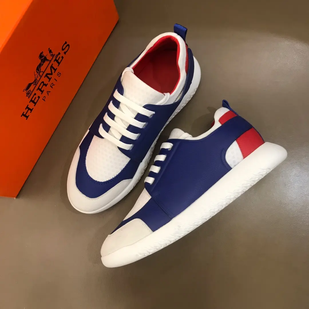 HERMES  Sneakers Blue White Leather – Replica Hermes & Rep Shoes Collection Snug 87
