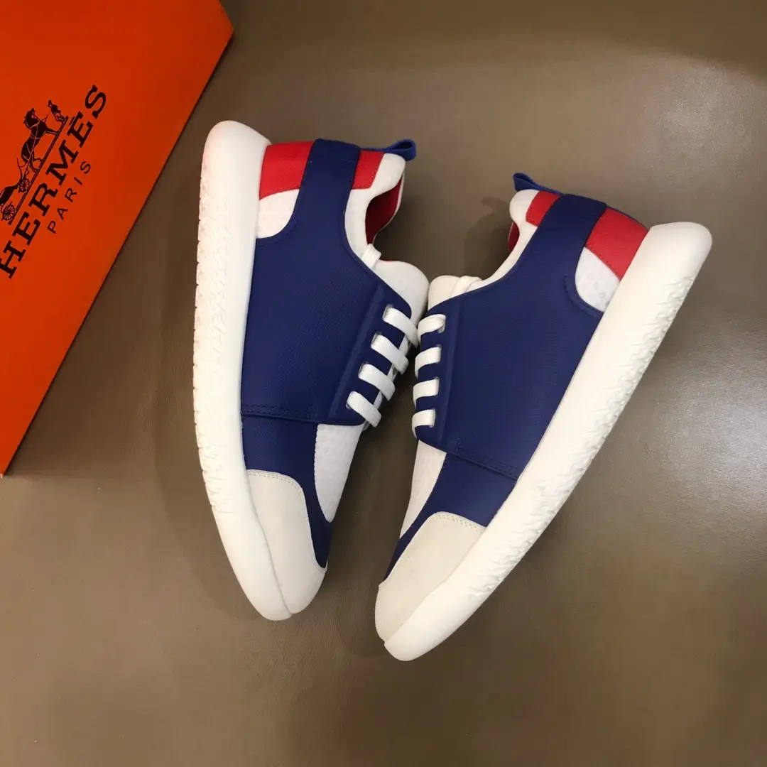 HERMES  Sneakers Blue White Leather – Replica Hermes & Rep Shoes Collection Snug 87