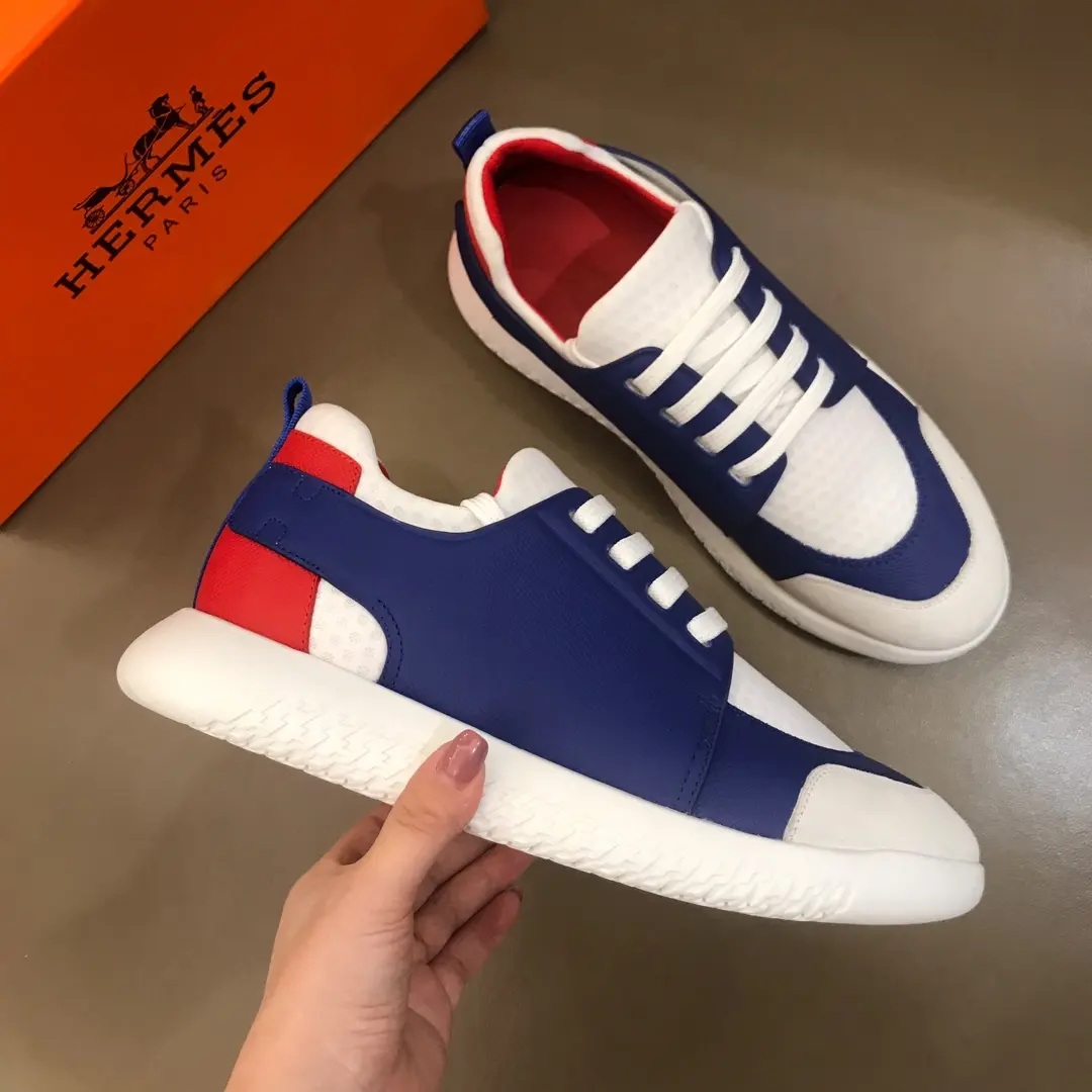 HERMES  Sneakers Blue White Leather – Replica Hermes & Rep Shoes Collection Snug 87