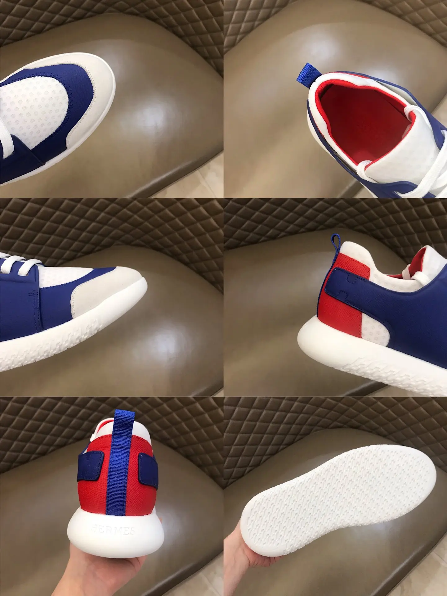 HERMES  Sneakers Blue White Leather – Replica Hermes & Rep Shoes Collection Snug 87