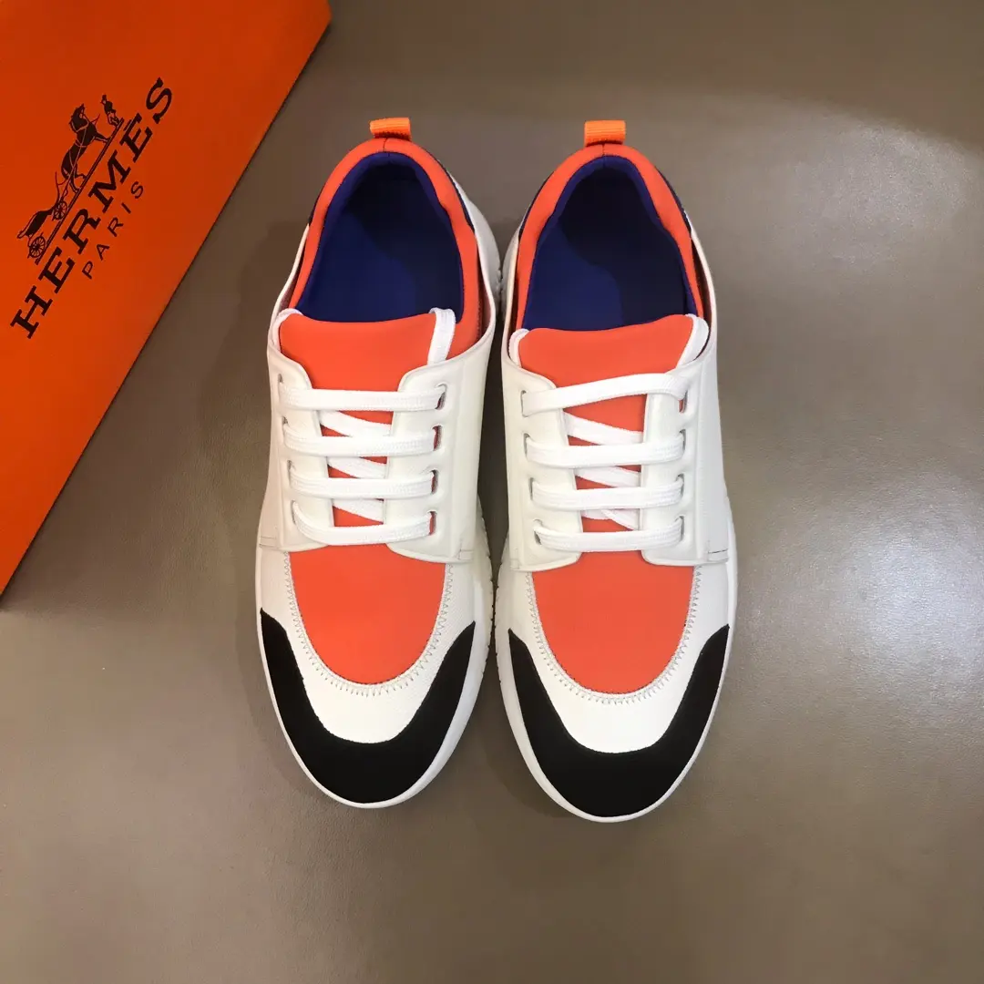 TimelessDesign HERMES  Sneakers Orange White Black – Replica Hermes & Rep Shoes Collection 86