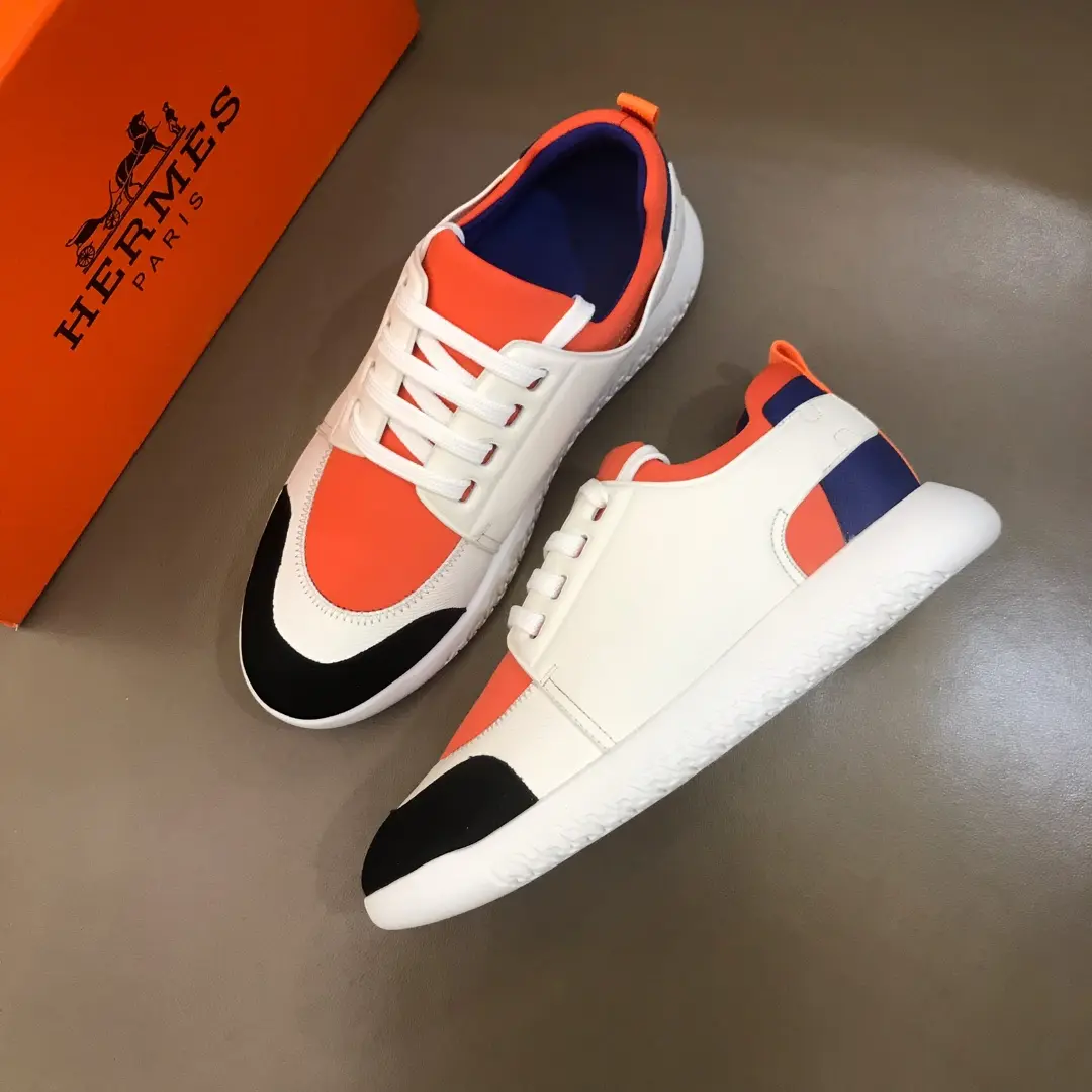 TimelessDesign HERMES  Sneakers Orange White Black – Replica Hermes & Rep Shoes Collection 86