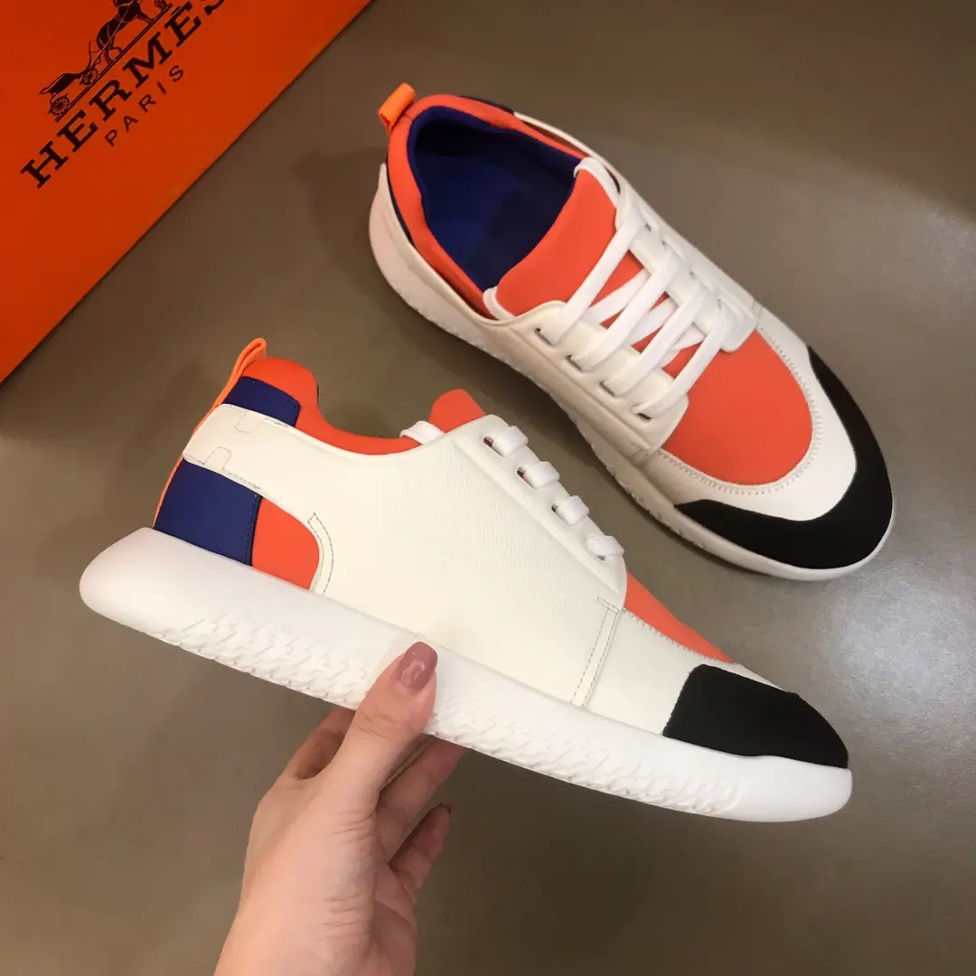 TimelessDesign HERMES  Sneakers Orange White Black – Replica Hermes & Rep Shoes Collection 86