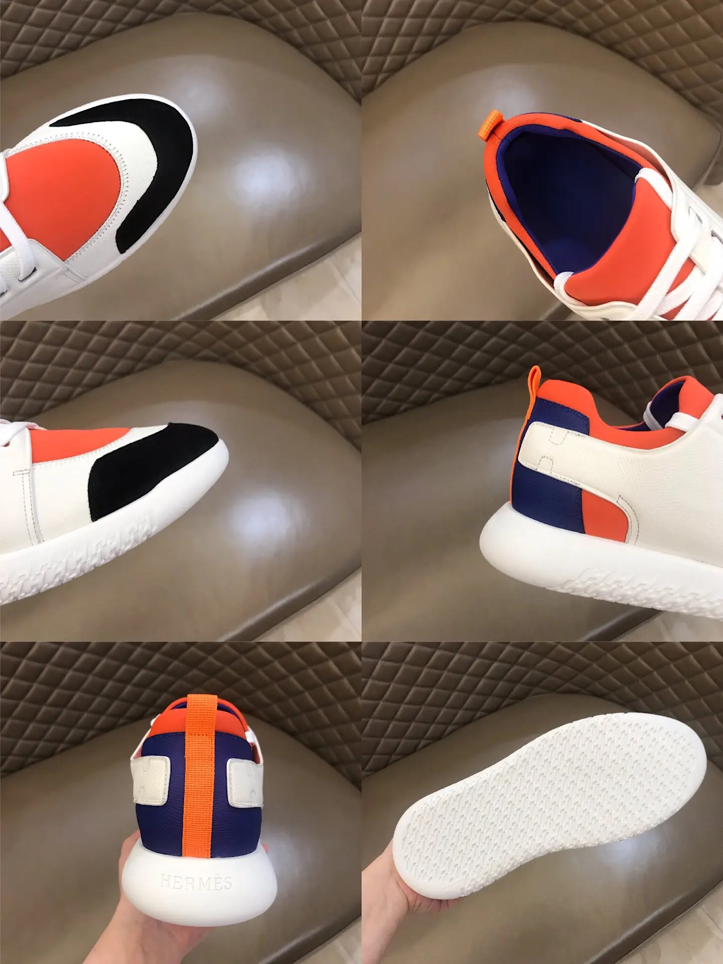 TimelessDesign HERMES  Sneakers Orange White Black – Replica Hermes & Rep Shoes Collection 86