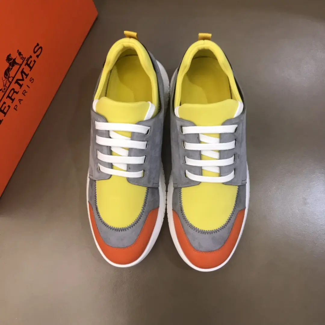 Minimalist Hermes  Sneakers Yellow Grey Orange – Replica Hermes & High-Quality Rep Shoes 99