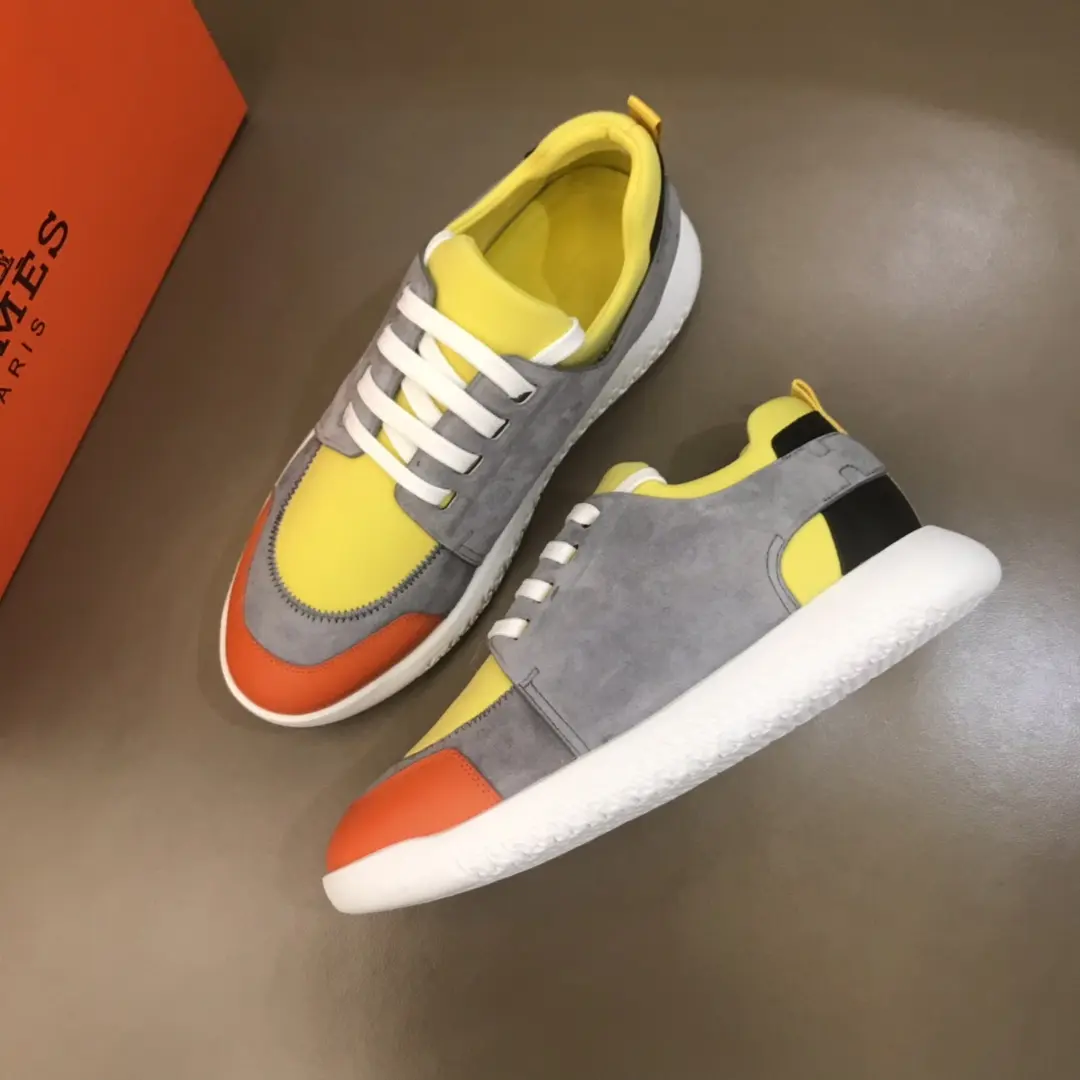 Minimalist Hermes  Sneakers Yellow Grey Orange – Replica Hermes & High-Quality Rep Shoes 99