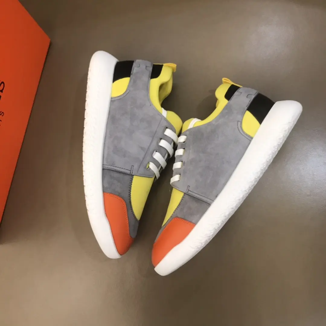 Minimalist Hermes  Sneakers Yellow Grey Orange – Replica Hermes & High-Quality Rep Shoes 99