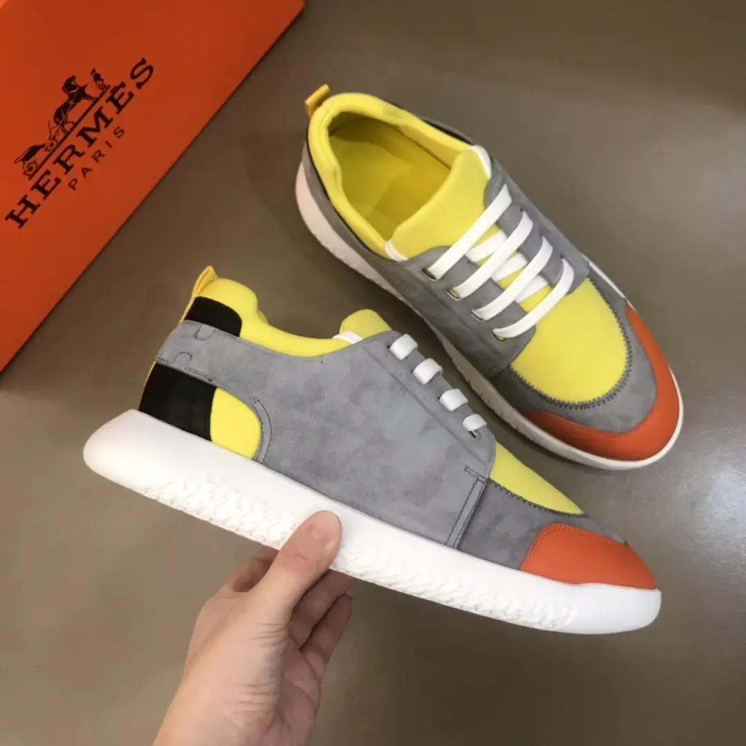 Minimalist Hermes  Sneakers Yellow Grey Orange – Replica Hermes & High-Quality Rep Shoes 99