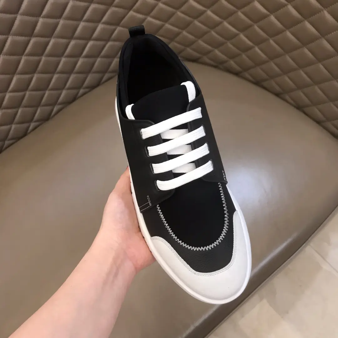 Premium Hermès  Sneakers Black White Leather – Replica Hermes & Rep Shoes Collection 97