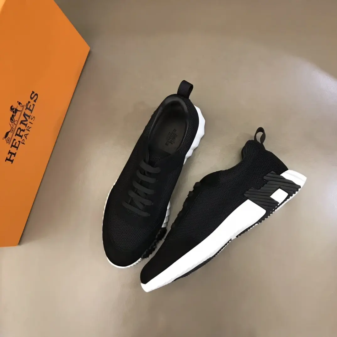 Hermès Crew  Sneakers, Black, Lace-Up – Premium Replica Hermes Shoes Edition Bold 69