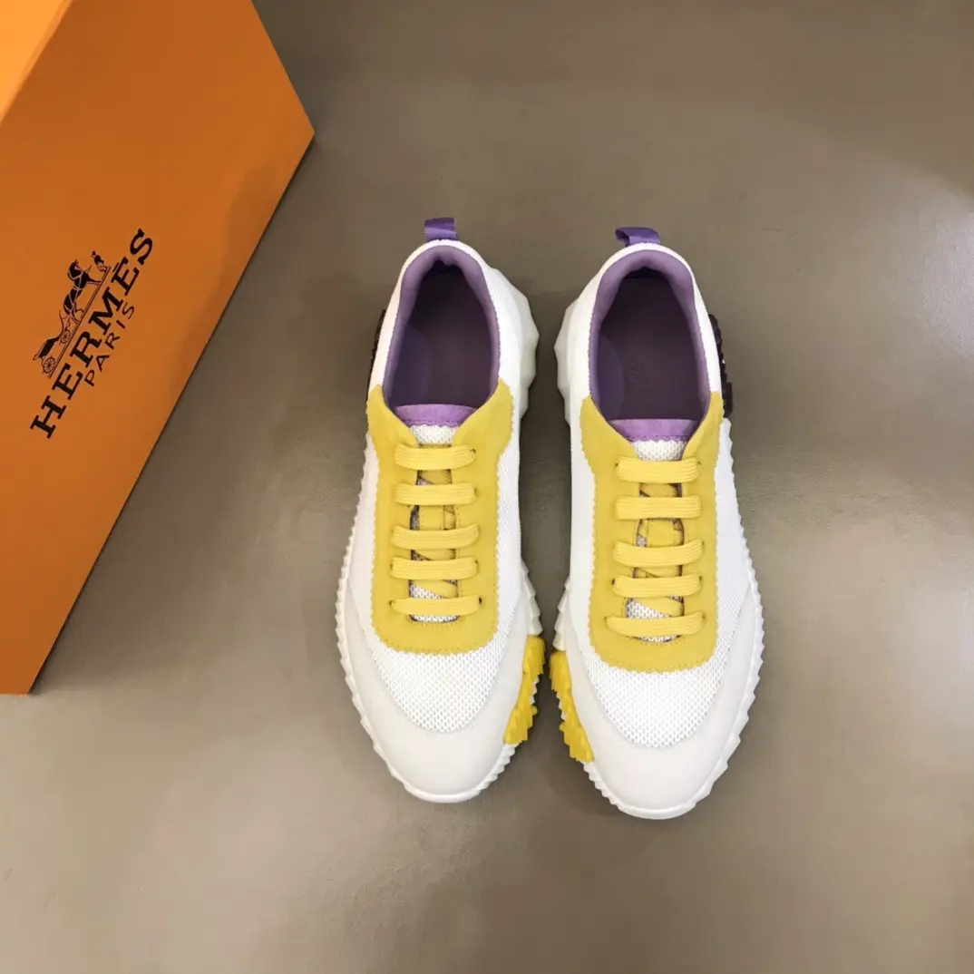 AllSeason Hermès Crew  Sneakers White Yellow – Premium Rep Shoes & Replica Hermes Footwear 68