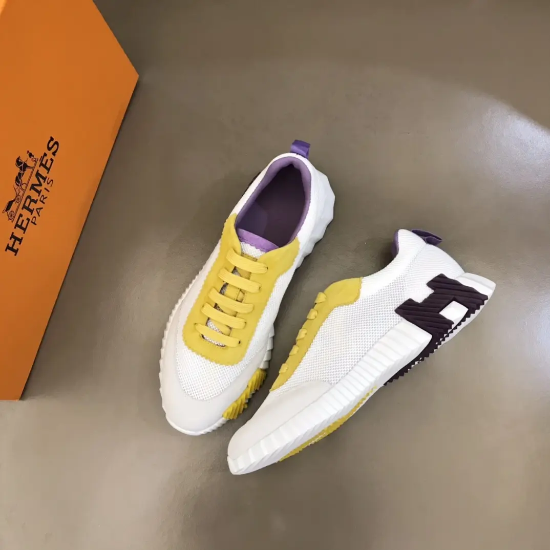 AllSeason Hermès Crew  Sneakers White Yellow – Premium Rep Shoes & Replica Hermes Footwear 68