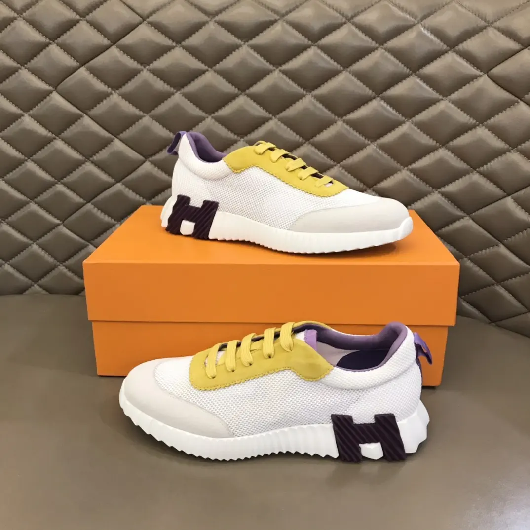 AllSeason Hermès Crew  Sneakers White Yellow – Premium Rep Shoes & Replica Hermes Footwear 68