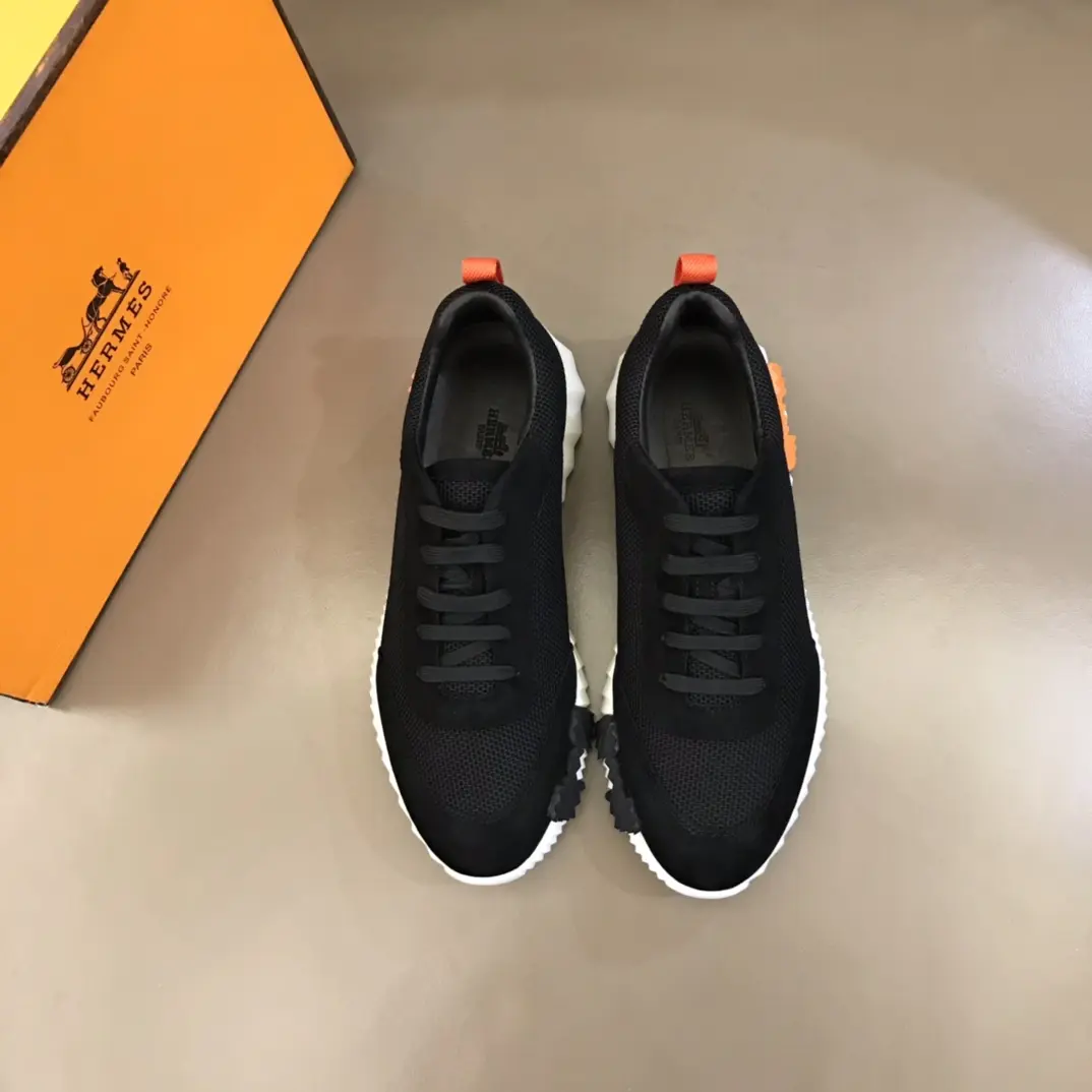 Soft Hermès Crew Sneaker, Black,  Style with Replica Hermes Shoes Design 73