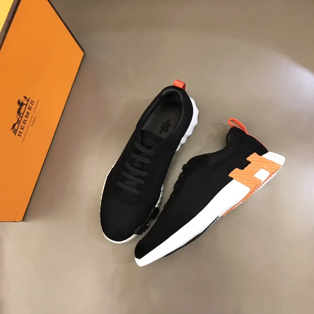 Soft Hermès Crew Sneaker, Black,  Style with Replica Hermes Shoes Design 73