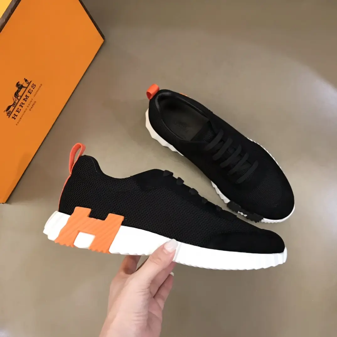 Soft Hermès Crew Sneaker, Black,  Style with Replica Hermes Shoes Design 73