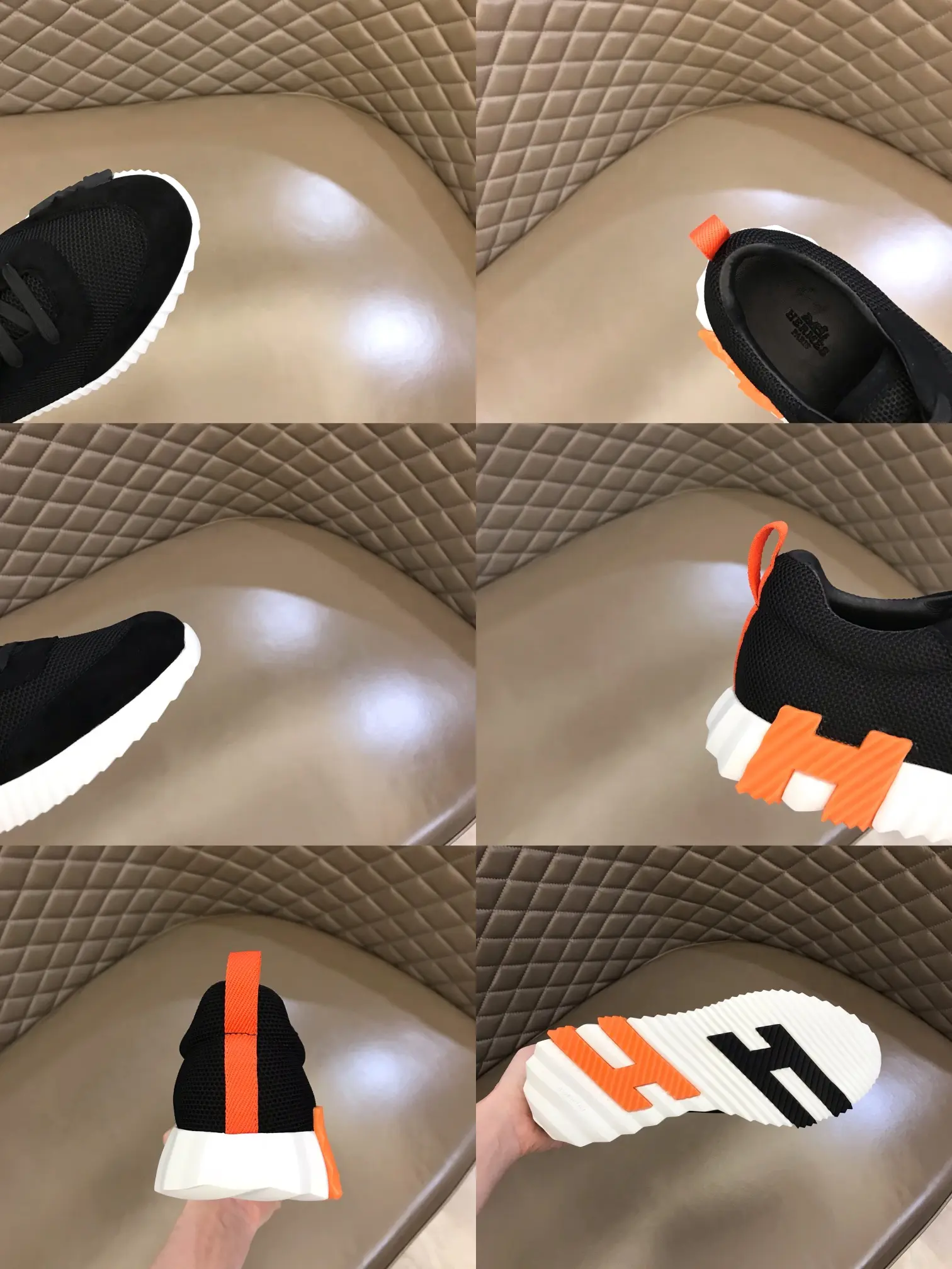 Soft Hermès Crew Sneaker, Black,  Style with Replica Hermes Shoes Design 73