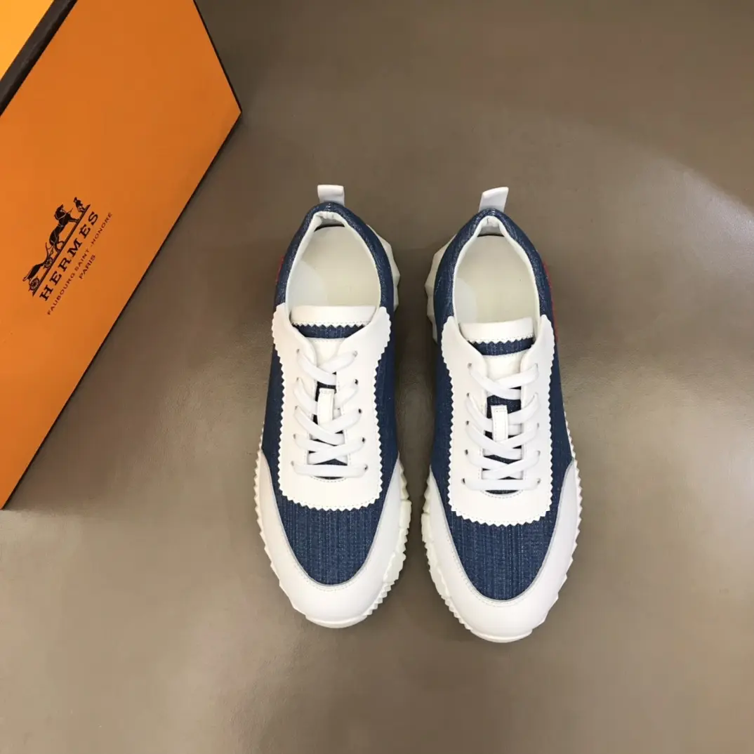 Hermès Crew Sneakers Blue White  – Replica Hermes Design with Premium Rep Shoes Sophisticated 79