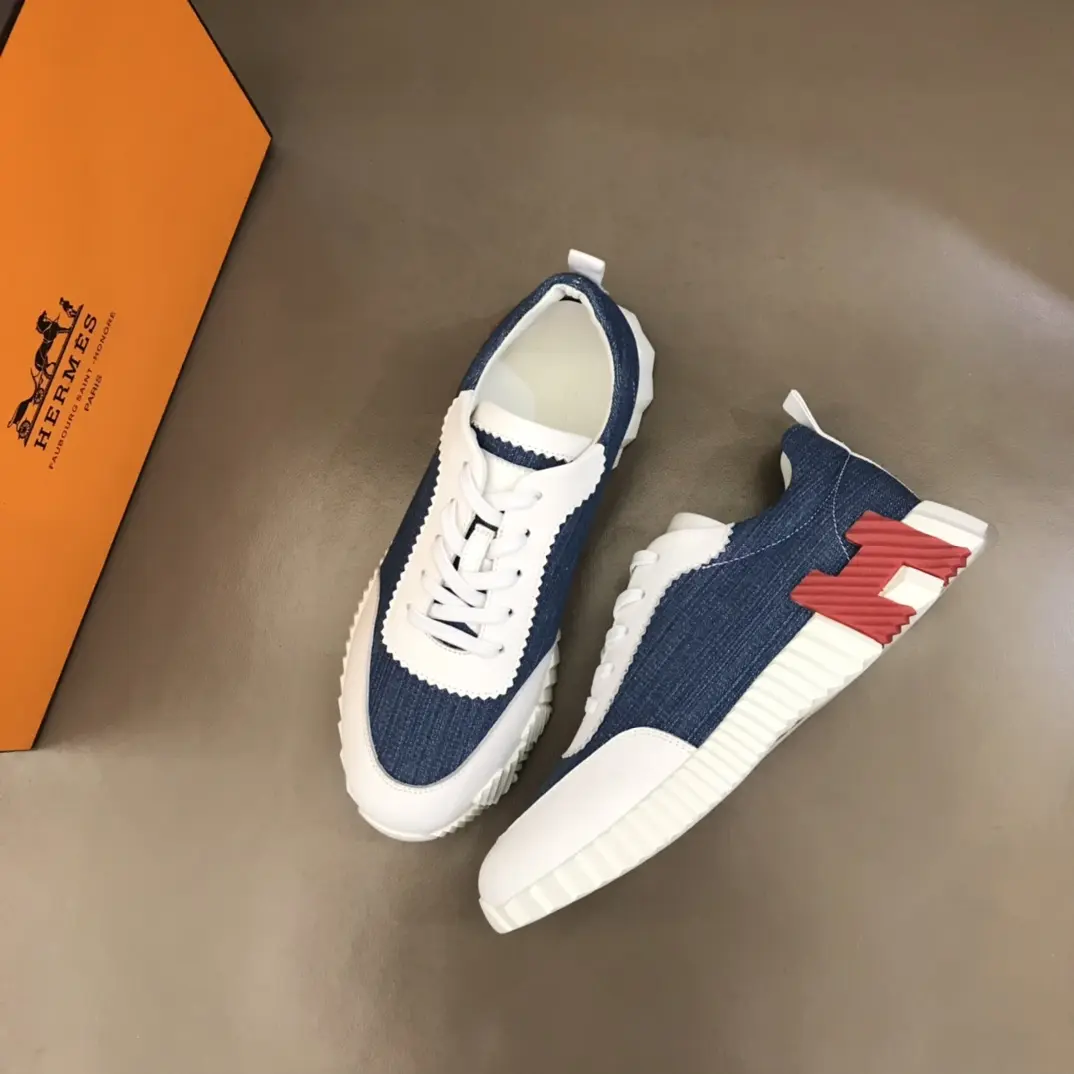 Hermès Crew Sneakers Blue White  – Replica Hermes Design with Premium Rep Shoes Sophisticated 79